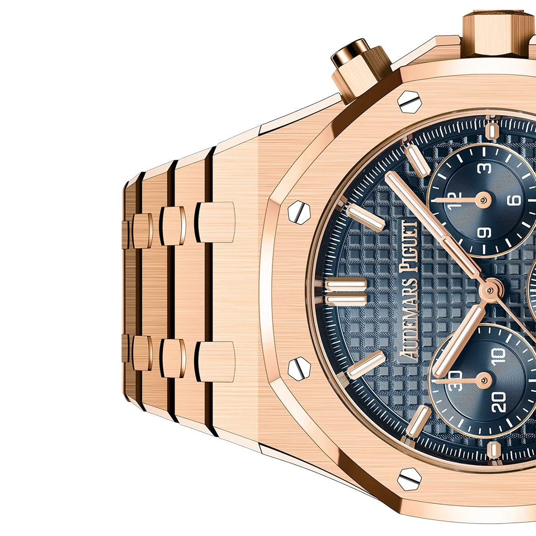 Royal Oak 41mm Selfwinding Chronograph - Rose Gold Tone with Blue Tapisserie Dial - Image 5