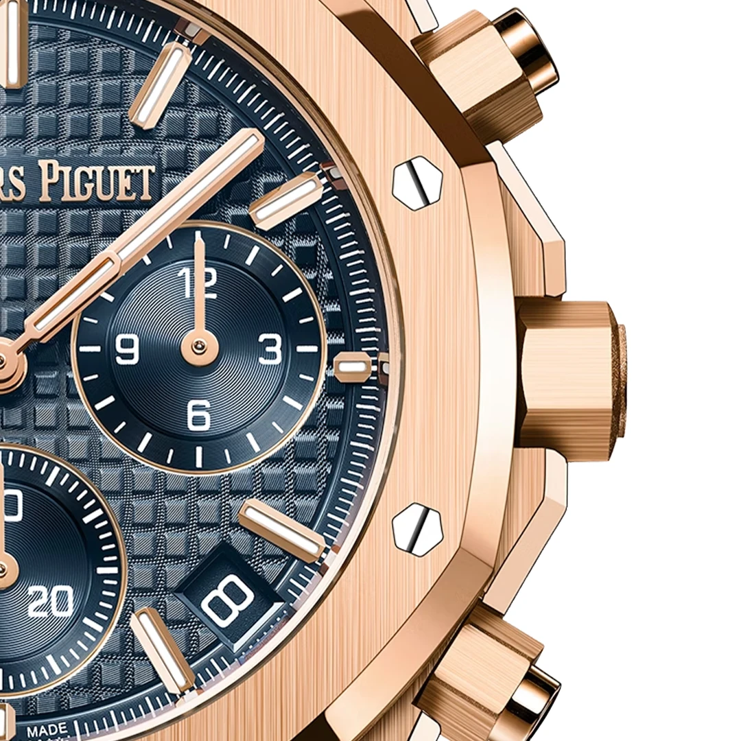 Royal Oak 41mm Selfwinding Chronograph - Rose Gold Tone with Blue Tapisserie Dial - Image 4
