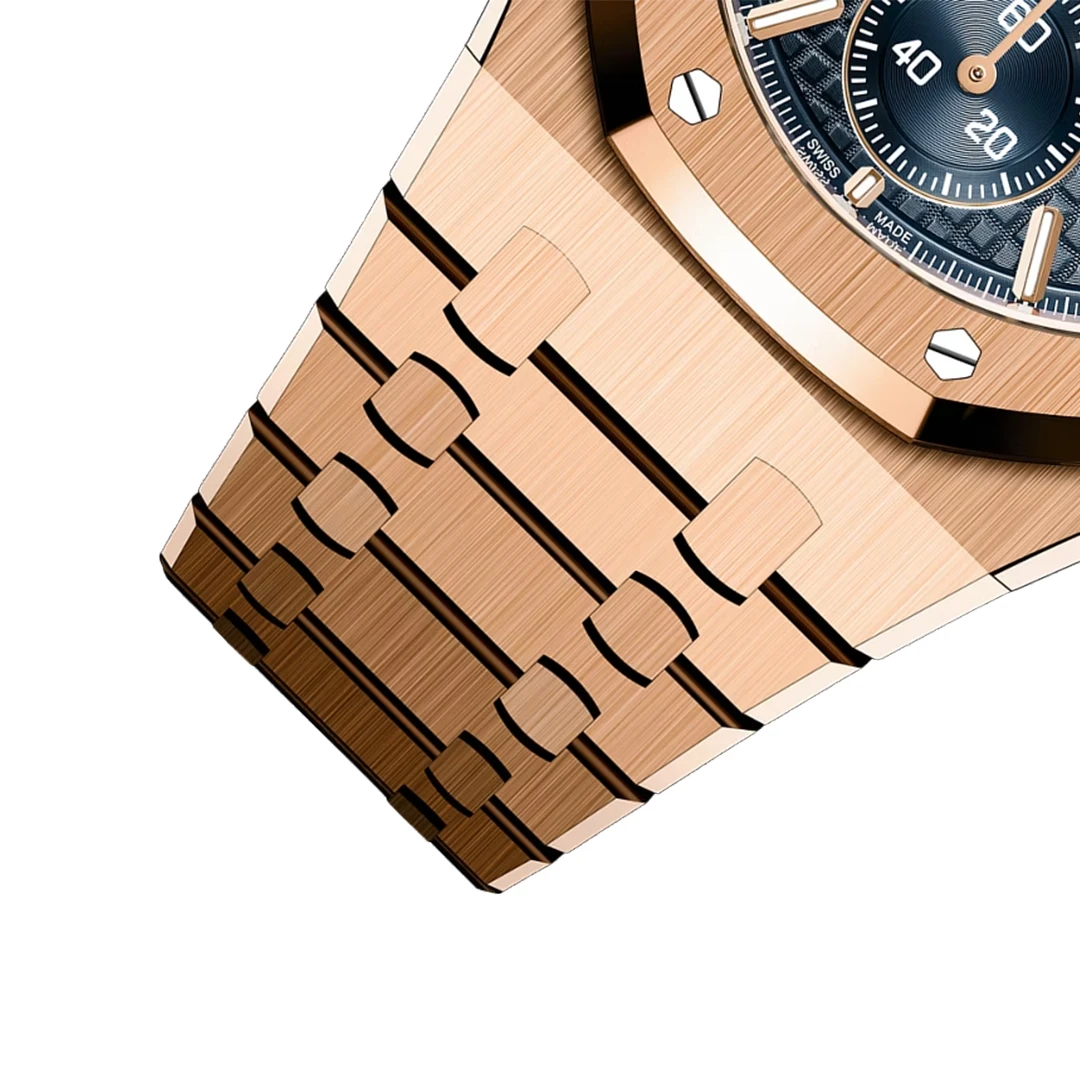 Royal Oak 41mm Selfwinding Chronograph - Rose Gold Tone with Blue Tapisserie Dial - Image 3