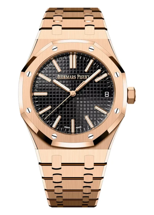 Royal Oak 41mm Selfwinding Watch - Rose Gold Tone with Black Tapisserie Dial