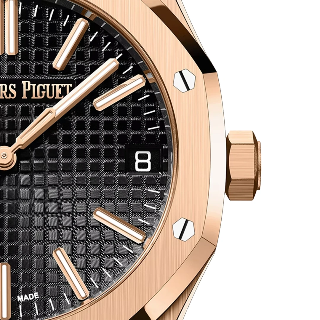 Royal Oak 41mm Selfwinding Watch - Rose Gold Tone with Black Tapisserie Dial - Image 3