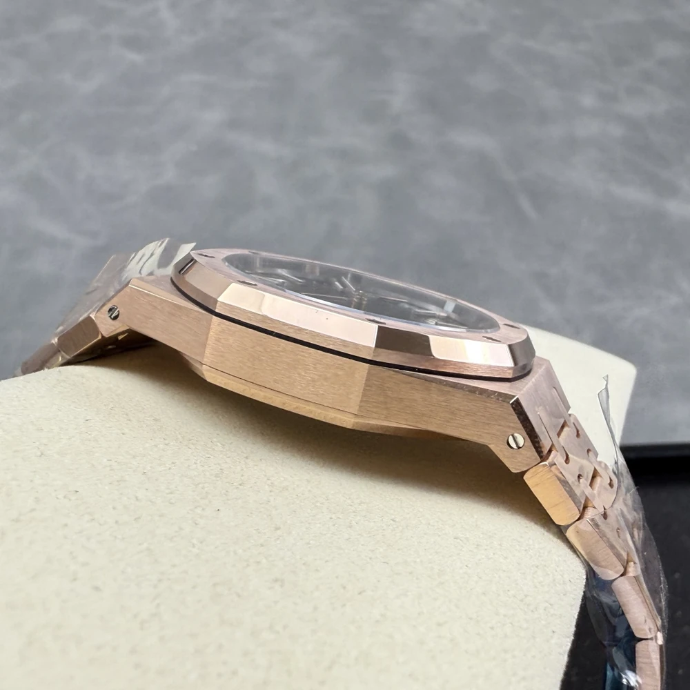 Royal Oak 41mm Selfwinding Watch - Rose Gold Tone with Black Tapisserie Dial - Image 8