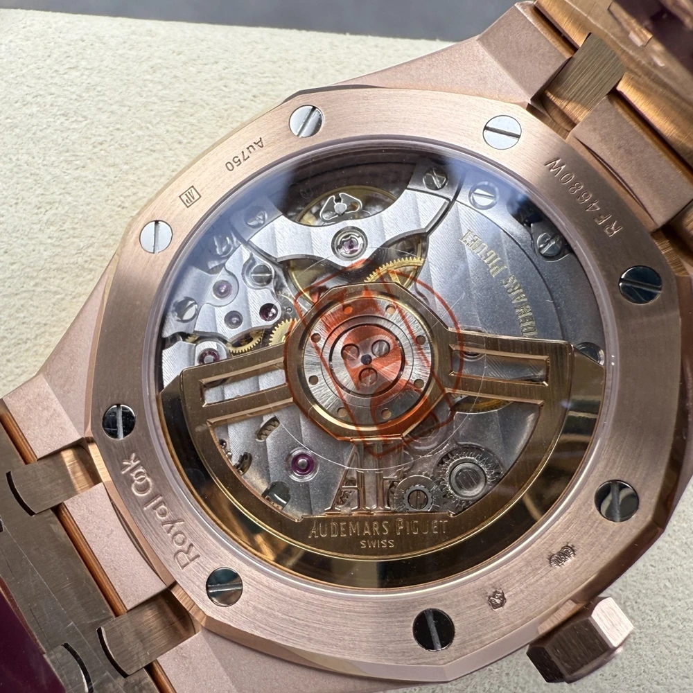 Royal Oak 41mm Selfwinding Watch - Rose Gold Tone with Black Tapisserie Dial - Image 10