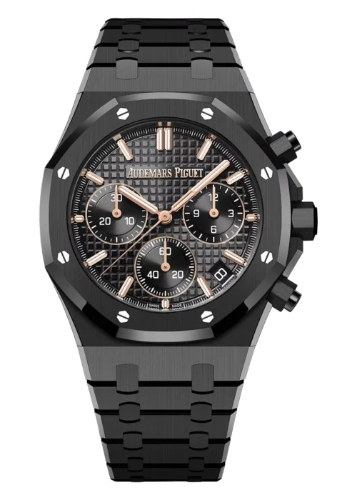 Royal Oak 41mm Selfwinding Chronograph - Black Ceramic Style with Black Tapisserie Dial