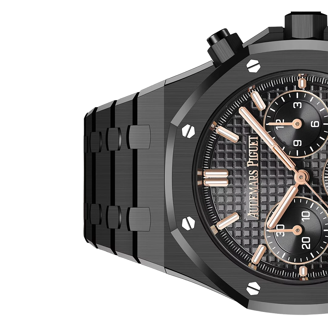 Royal Oak 41mm Selfwinding Chronograph - Black Ceramic Style with Black Tapisserie Dial - Image 4