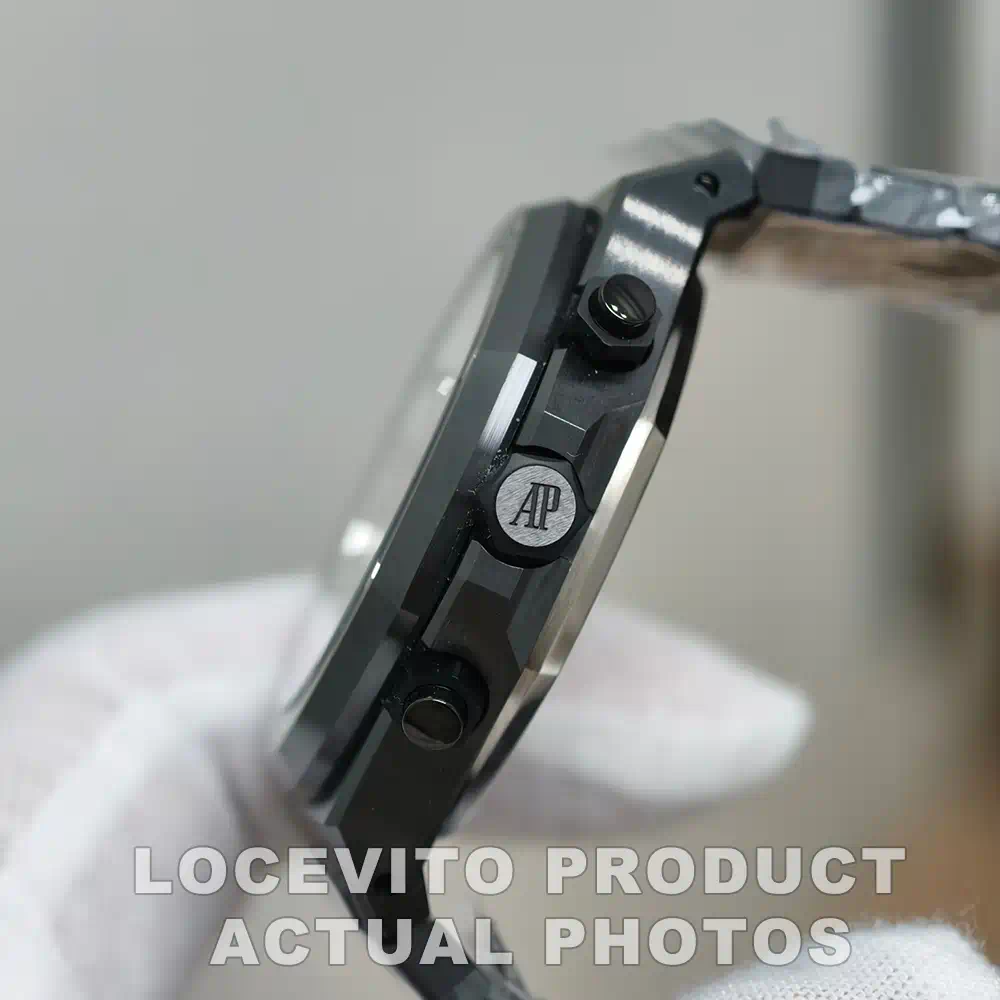 Royal Oak 41mm Selfwinding Chronograph - Black Ceramic Style with Black Tapisserie Dial - Image 8