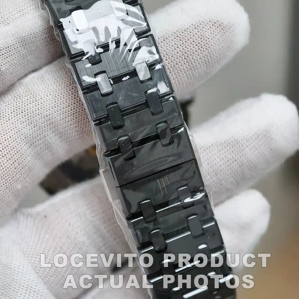 Royal Oak 41mm Selfwinding Chronograph - Black Ceramic Style with Black Tapisserie Dial - Image 9