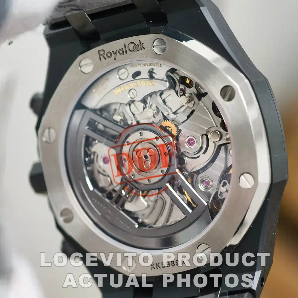 Royal Oak 41mm Selfwinding Chronograph - Black Ceramic Style with Black Tapisserie Dial - Image 10