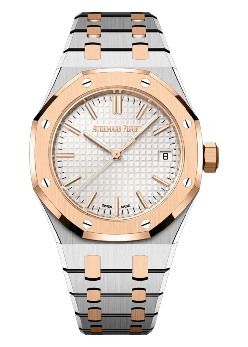 Royal Oak 37mm Two-Tone Pink Gold and Silver Luxury Sports Watch