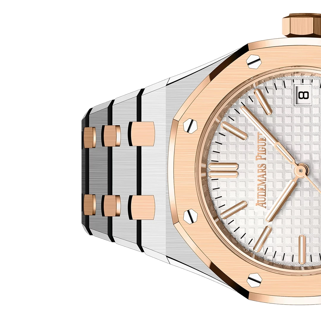 Royal Oak 37mm Two-Tone Pink Gold and Silver Luxury Sports Watch - Image 4
