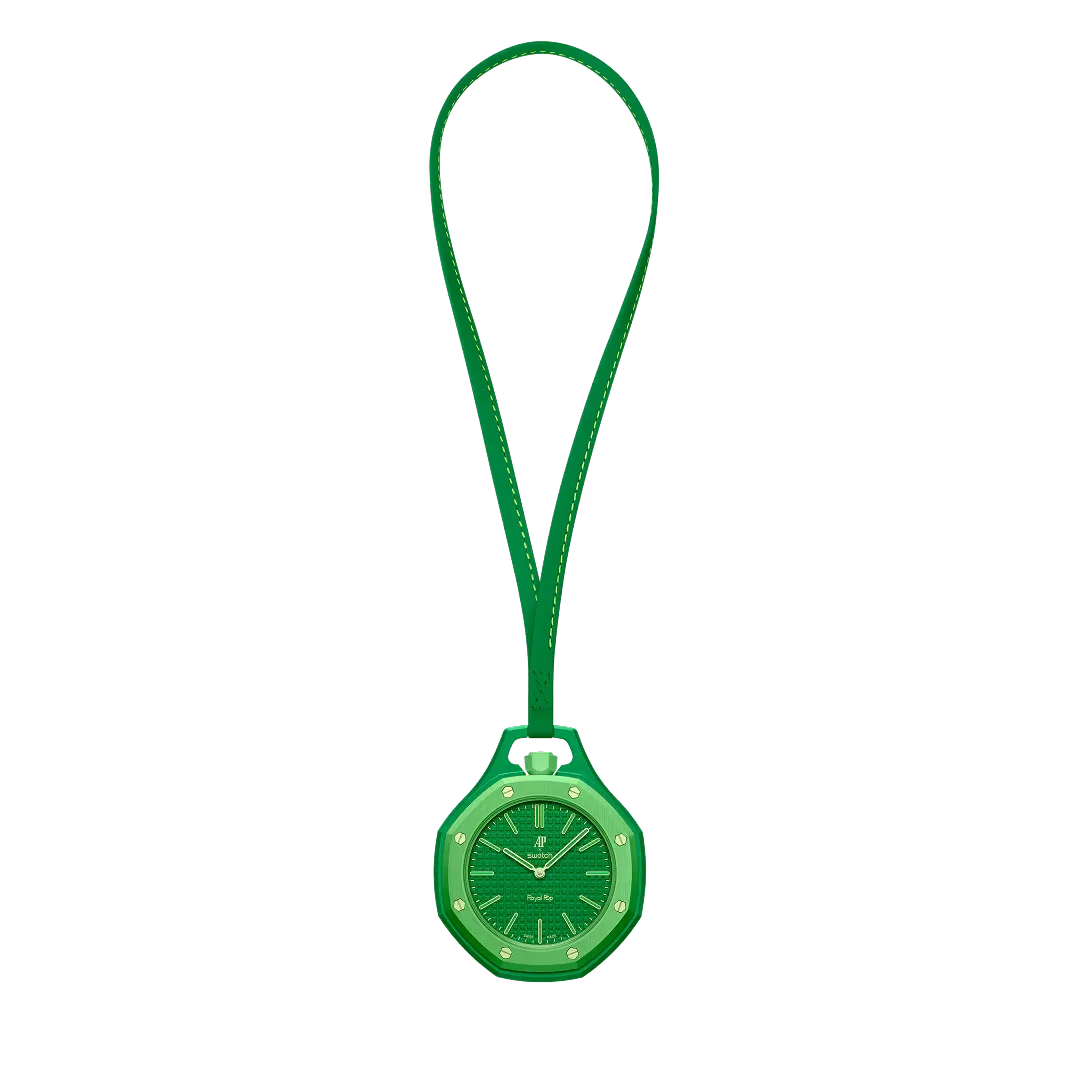 AP x Swatch Royal Pop Bioceramic Pendant Pocket Watch – GREEN EIGHT with Free Watch Strap