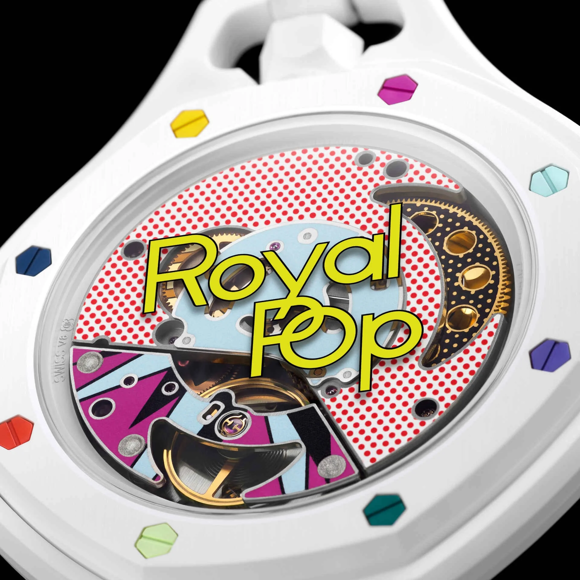 AP x Swatch Royal Pop Bioceramic Pendant Pocket Watch – HUIT BLANC with Free Watch Strap - Image 3