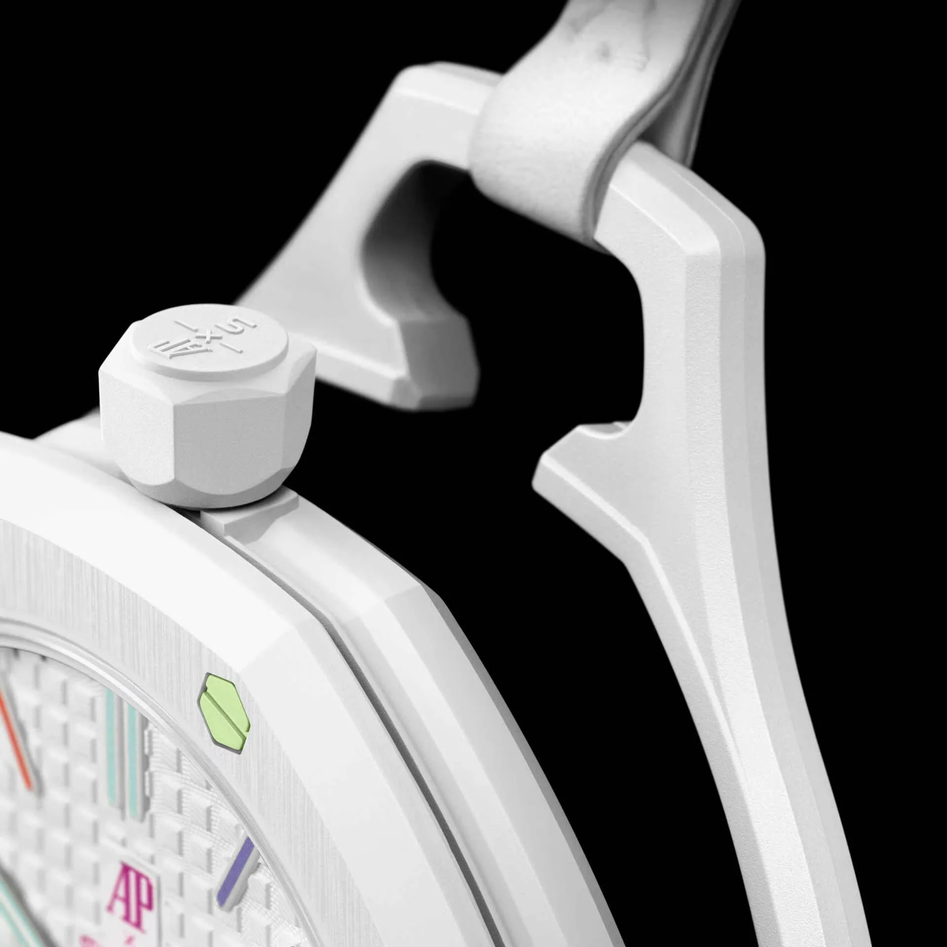 AP x Swatch Royal Pop Bioceramic Pendant Pocket Watch – HUIT BLANC with Free Watch Strap - Image 4