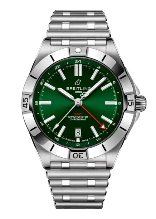Chronomat 40 GMT All-Purpose Sports & Travel Watch - Deep Green Dial and Iconic Rouleaux Bracelet