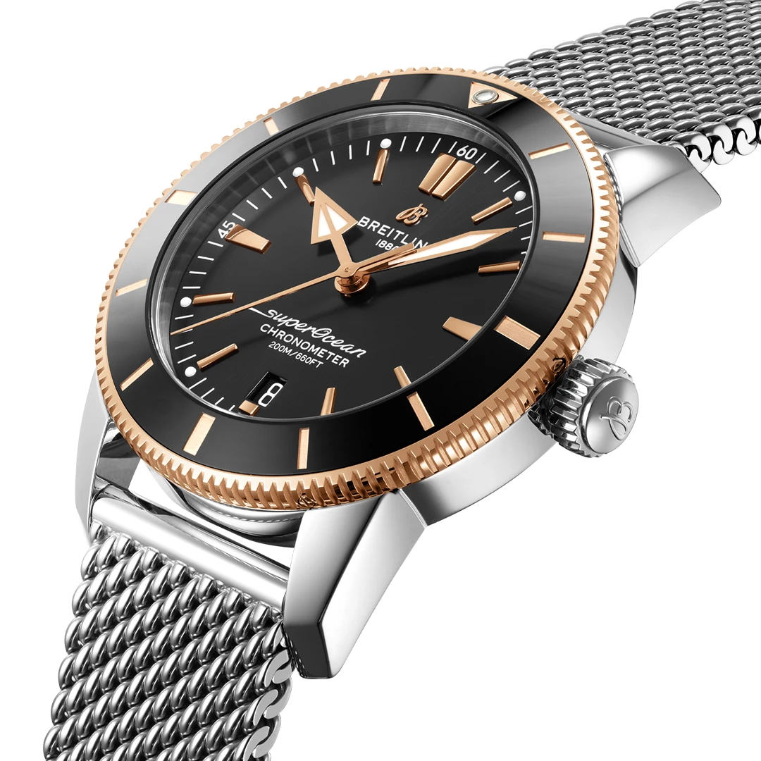 Superocean Heritage 44 Two-Tone Style Diver - Black Dial and Rose Gold Tone Bezel - Image 2