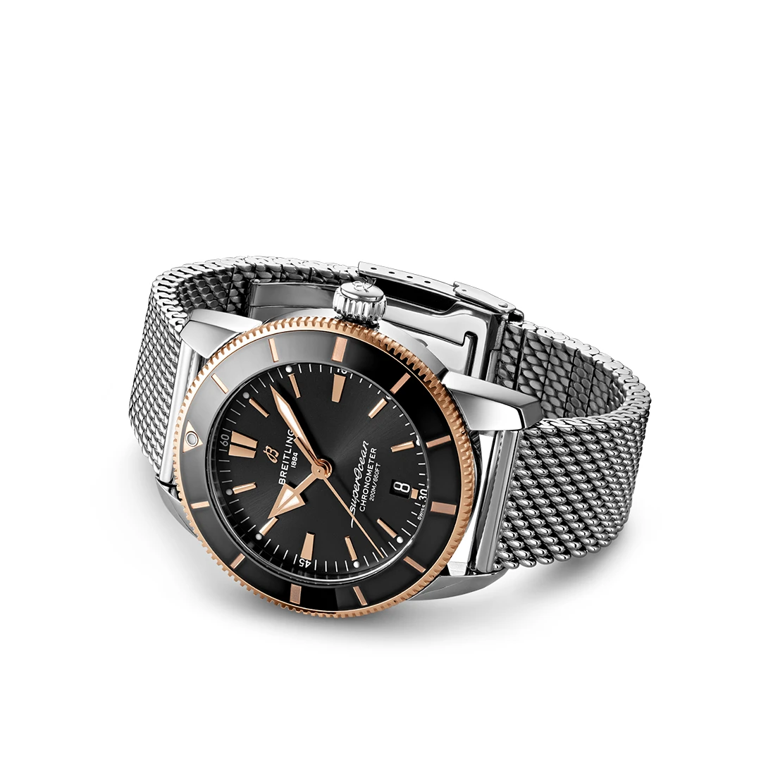 Superocean Heritage 44 Two-Tone Style Diver - Black Dial and Rose Gold Tone Bezel - Image 3