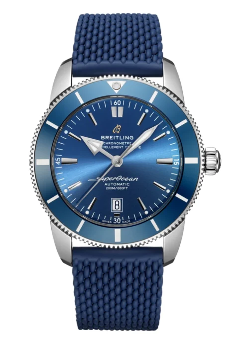 Superocean Heritage 46 Classic Maritime Blue Diver - Deep Blue Dial and Mesh-Textured Rubber Strap