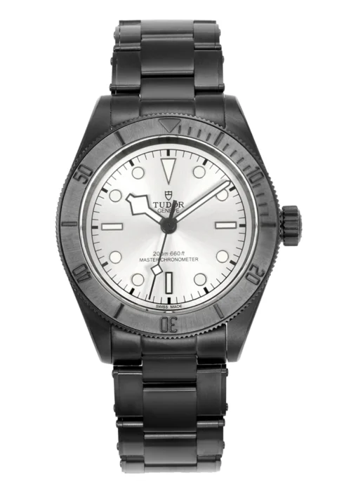 Black Bay 41mm All-Black Coated Watch - Silver Sunray Dial Steel Sports Watch