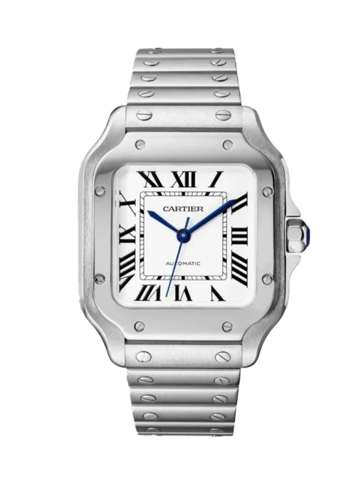 Santos Classic Square 35mm Steel Watch - Roman Numeral Opaline Dial
