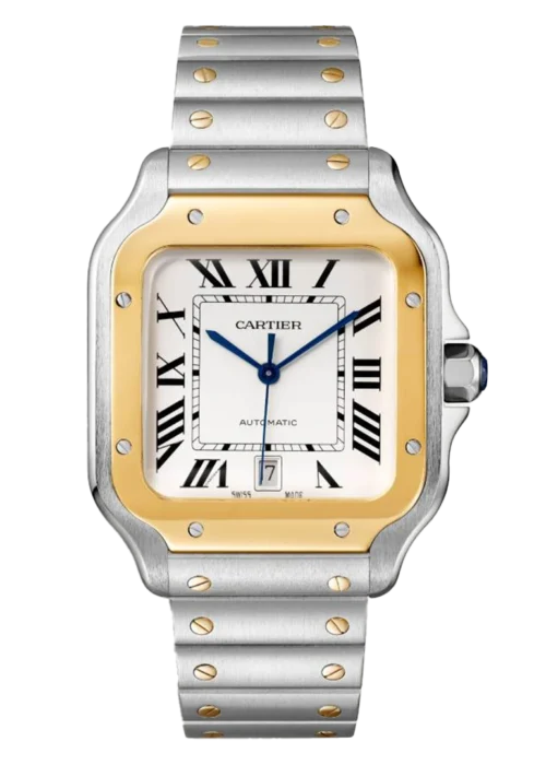 Santos Classic Square 40mm Two-Tone Steel Watch - Large Model with Date