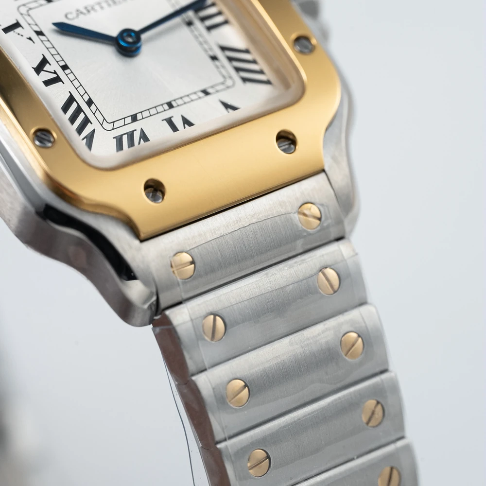 Santos Classic Square 40mm Two-Tone Steel Watch - Large Model with Date - Image 8