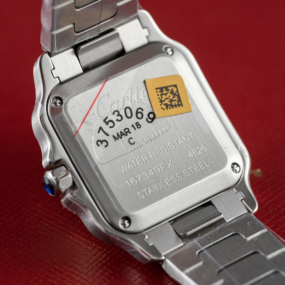 Santos Classic Square 40mm Two-Tone Steel Watch - Large Model with Date - Image 9