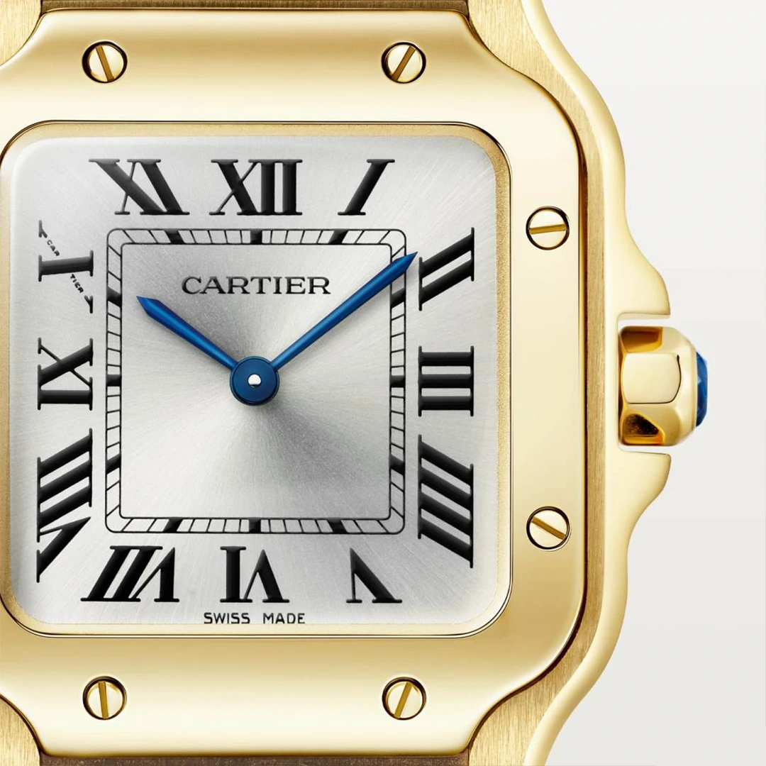 Santos-Dumont Large Rose Gold Tone Watch - Vintage Roman Numeral Slim Dress Watch - Image 3
