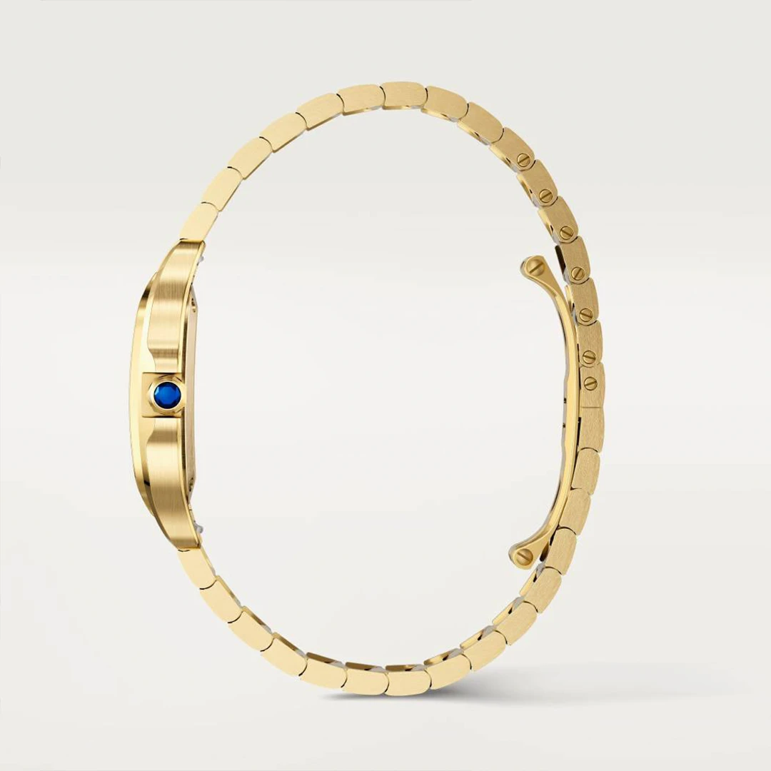 Santos-Dumont Large Rose Gold Tone Watch - Vintage Roman Numeral Slim Dress Watch - Image 4