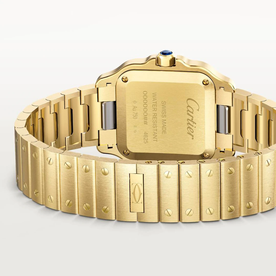 Santos-Dumont Large Rose Gold Tone Watch - Vintage Roman Numeral Slim Dress Watch - Image 5