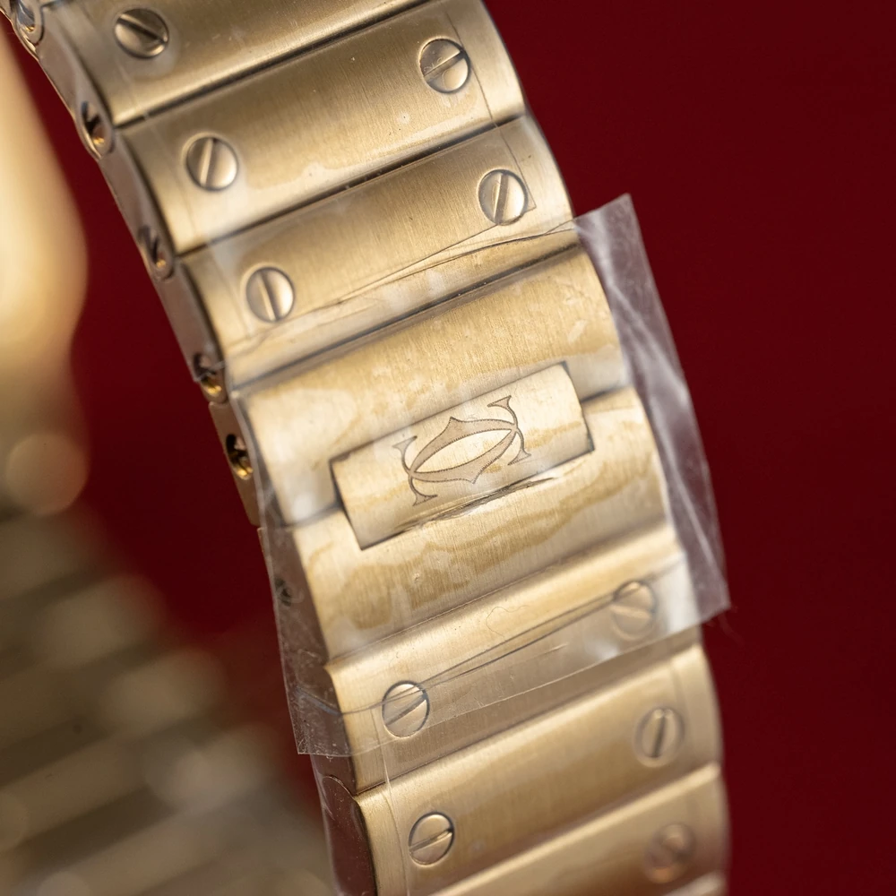 Santos-Dumont Large Rose Gold Tone Watch - Vintage Roman Numeral Slim Dress Watch - Image 10