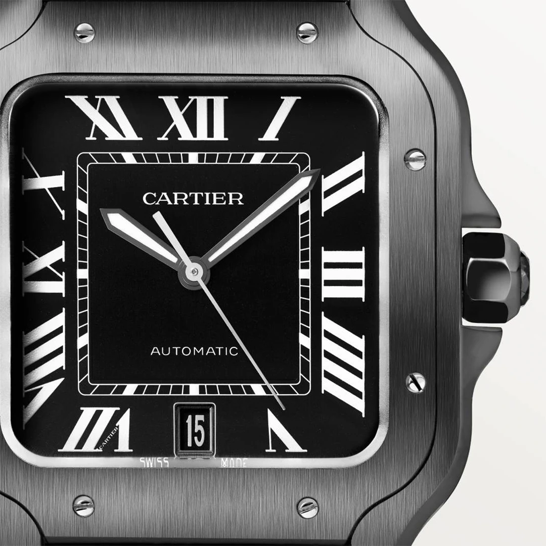 Santos All-Black ADLC Watch - Matte Black Sporty Steel Chronometer - Image 2