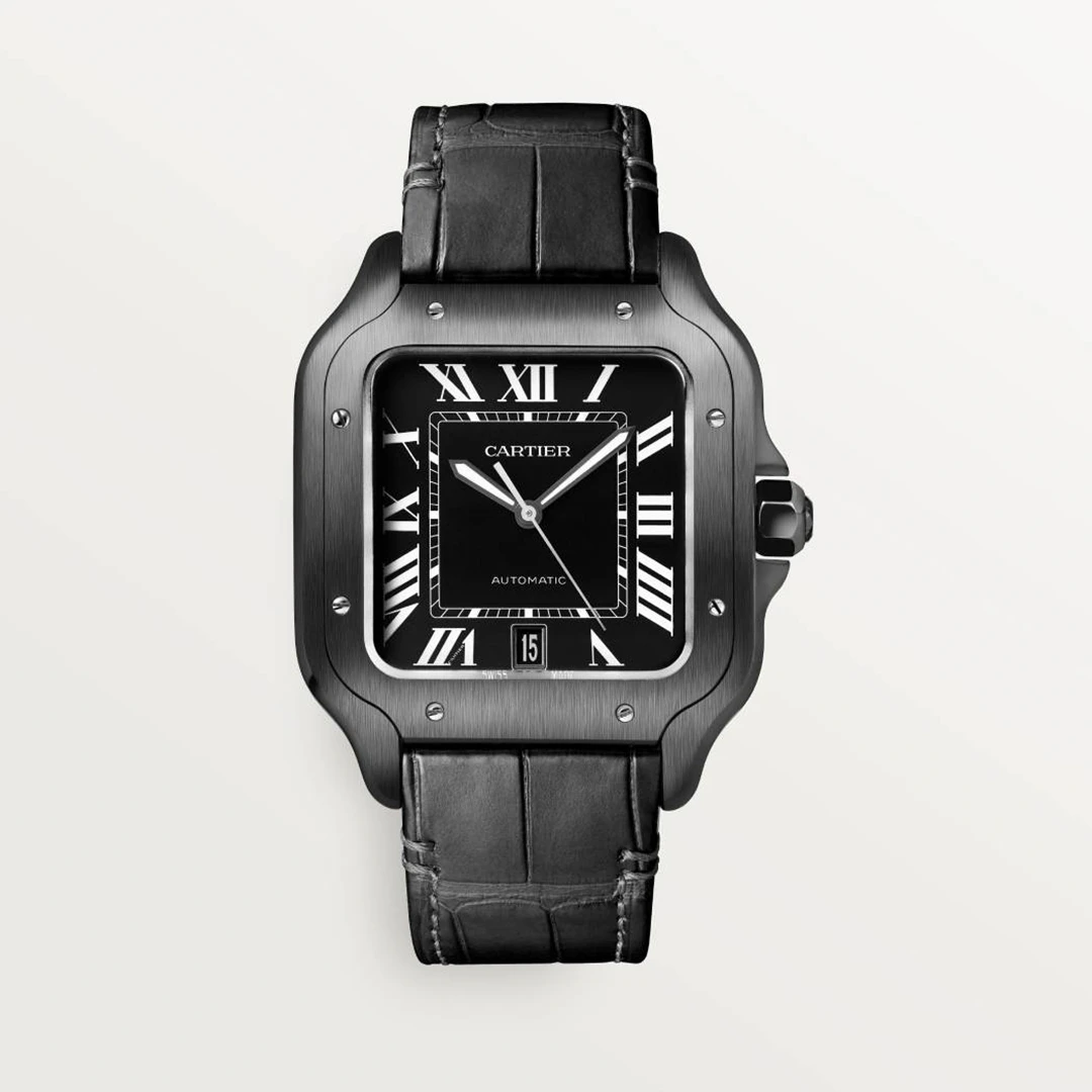 Santos All-Black ADLC Watch - Matte Black Sporty Steel Chronometer - Image 4