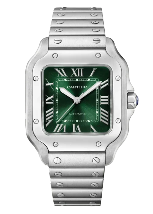 Santos Gradient Green Dial Medium Model Steel Watch