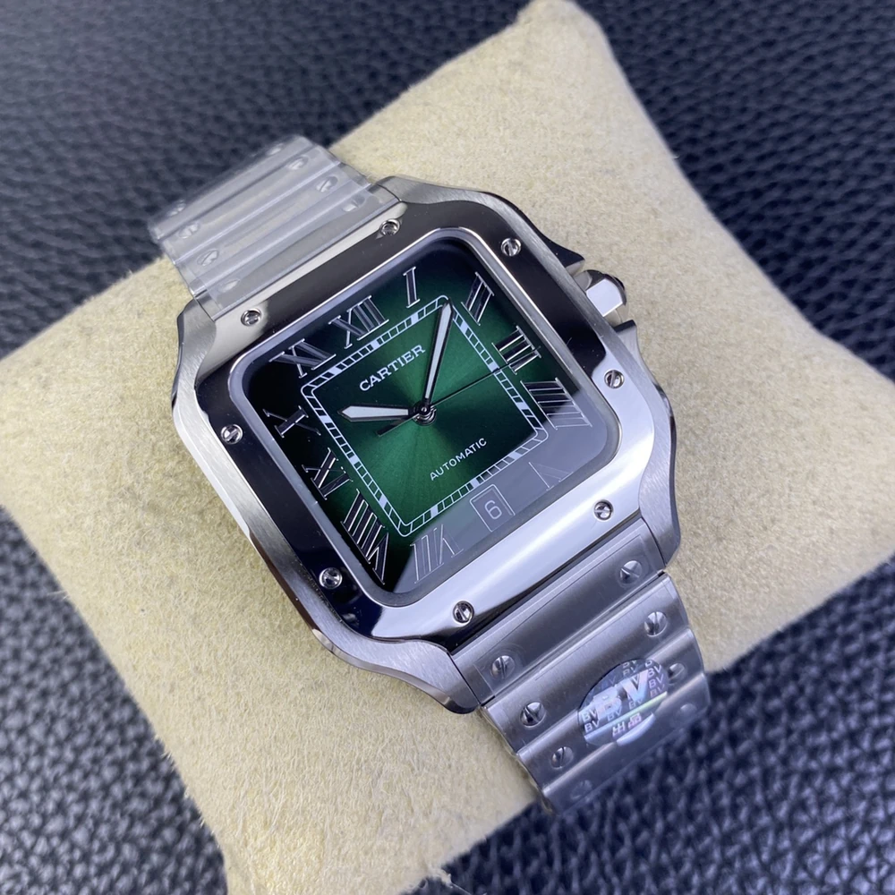 Santos Gradient Green Dial Medium Model Steel Watch - Image 5