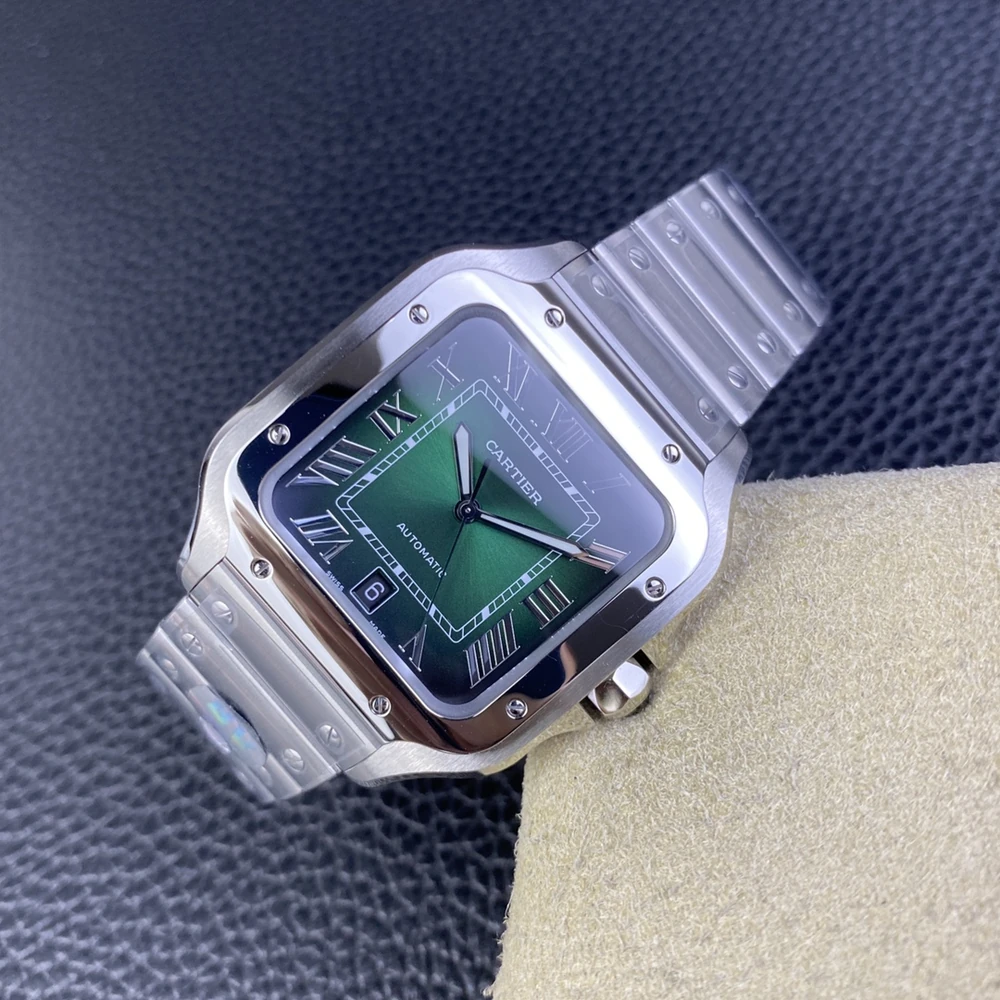 Santos Gradient Green Dial Medium Model Steel Watch - Image 6