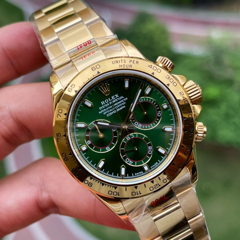 Cosmograph Daytona Chronograph in Yellow Gold, Classic Black Dial Men's Business & Sports Watch - Image 3