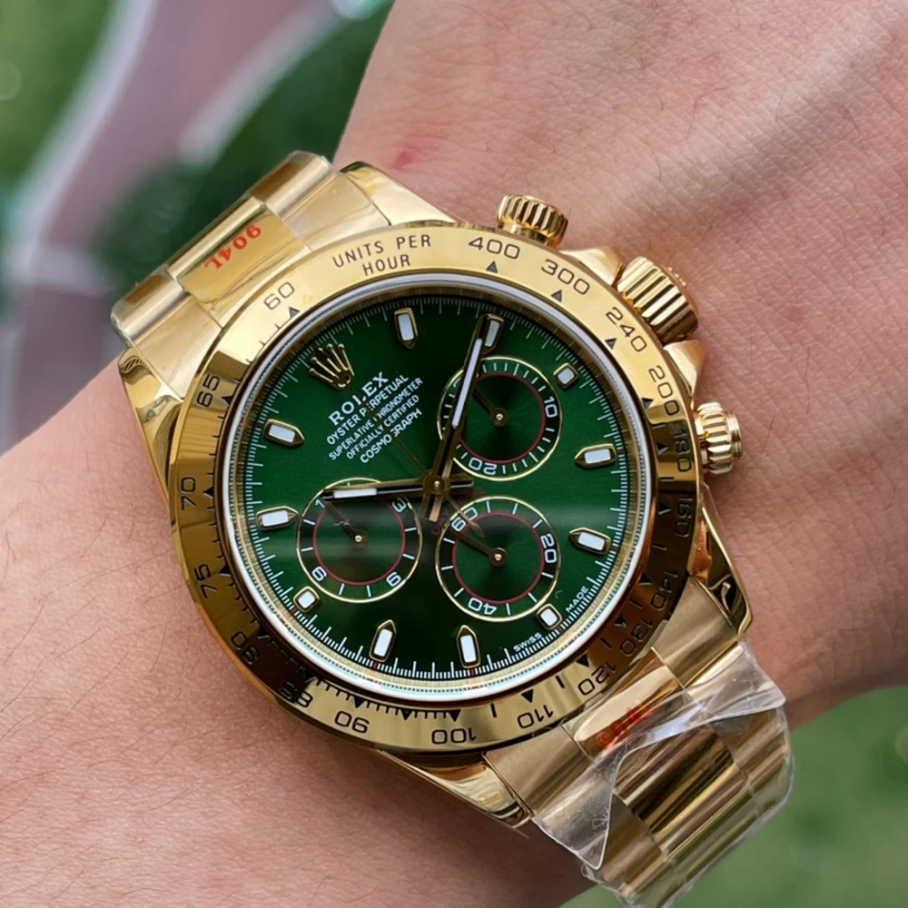 Cosmograph Daytona Chronograph in Yellow Gold, Classic Black Dial Men's Business & Sports Watch - Image 4
