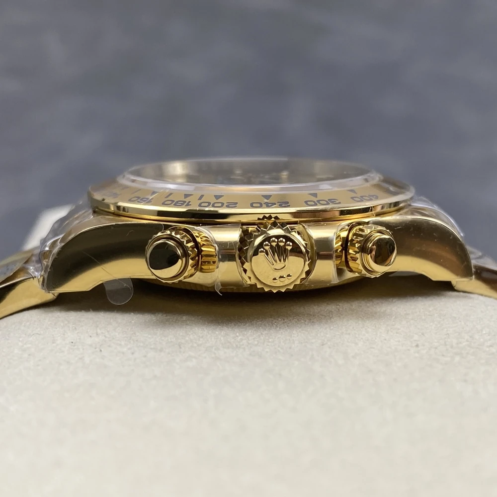 Cosmograph Daytona Chronograph in Yellow Gold, Classic Golden Dial Men's Business & Sports Watch - Image 5