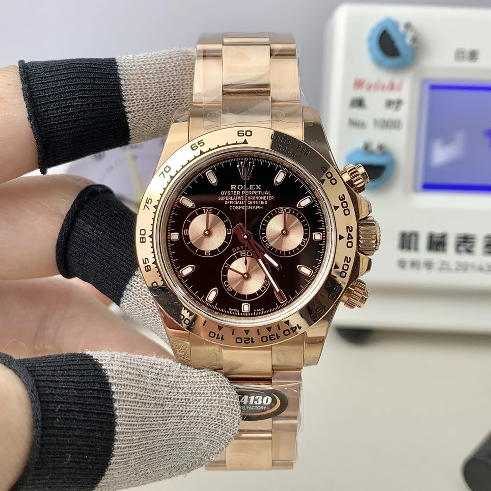 Cosmograph Daytona Rose Gold Tone Racing Chronograph - Sundust and Black Dial - Image 3