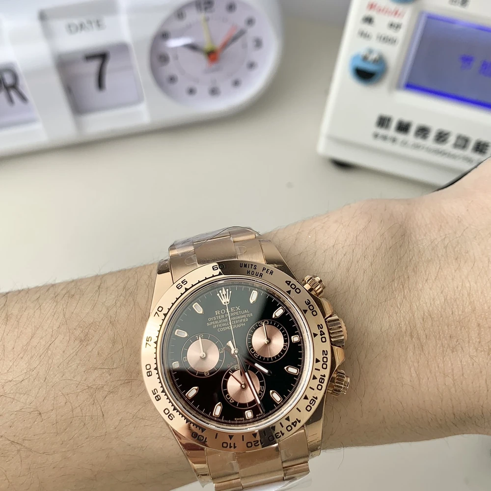 Cosmograph Daytona Rose Gold Tone Racing Chronograph - Sundust and Black Dial - Image 6