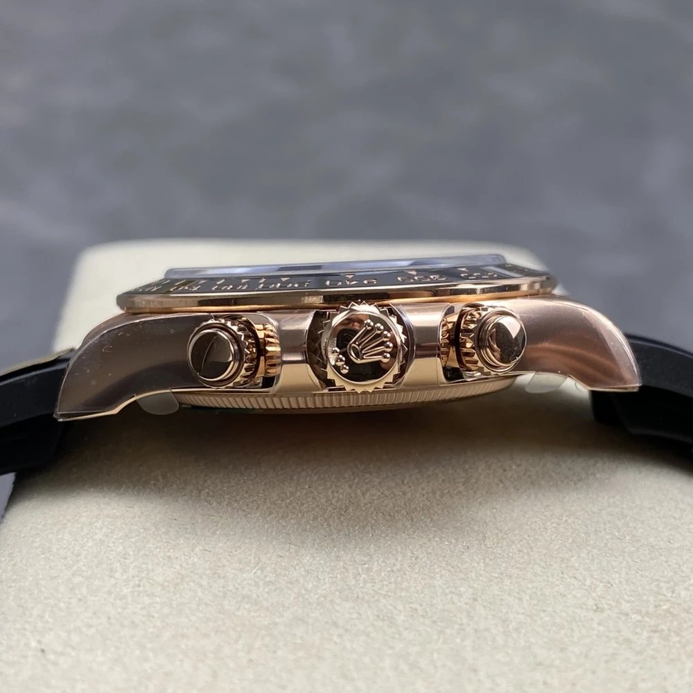 Cosmograph Daytona Rose Gold Tone Racing Chronograph - Bright Black Dial and Ceramic Bezel - Image 4