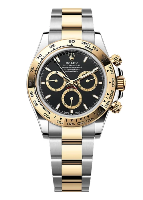 Cosmograph Daytona Two-Tone Style Racing Chronograph - Black Dial with Sparkling Markers