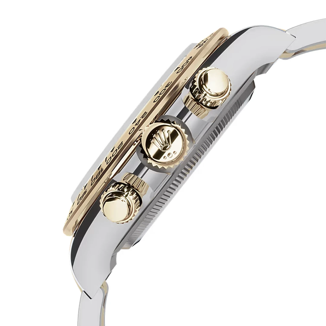 Cosmograph Daytona Two-Tone Style Racing Chronograph - White Dial with Sparkling Markers - Image 2