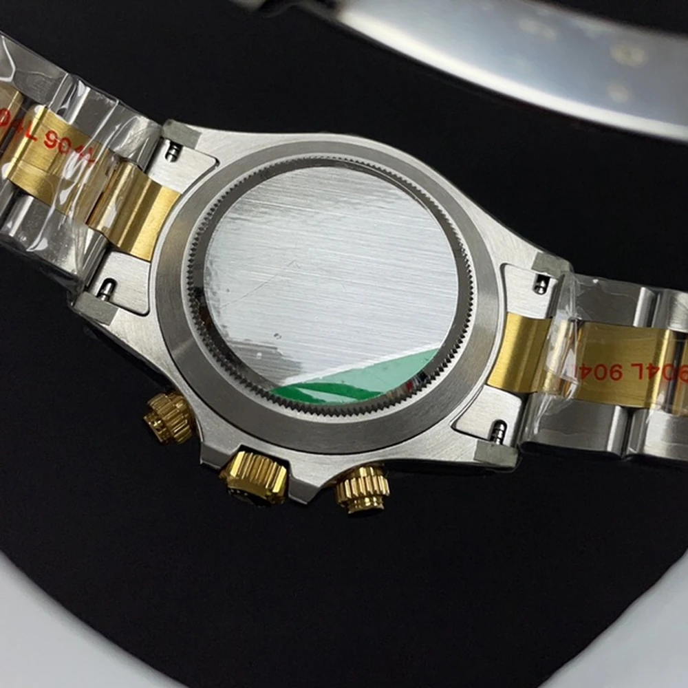 Cosmograph Daytona Two-Tone Style Racing Chronograph - White Dial with Sparkling Markers - Image 6