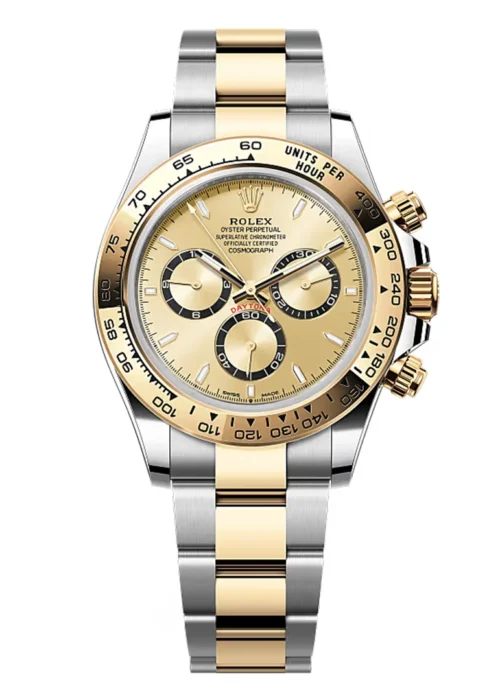 Cosmograph Daytona Two-Tone Style Racing Chronograph - Golden Dial with Sparkling Markers