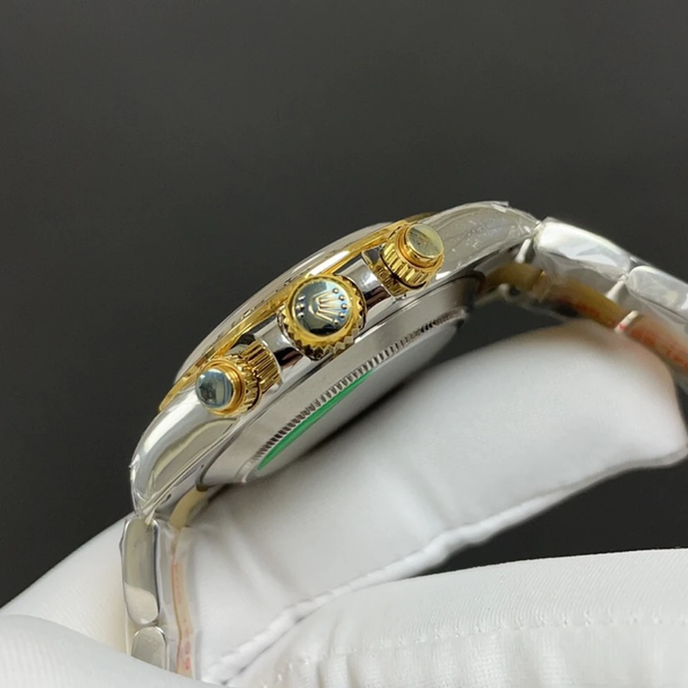 Cosmograph Daytona Two-Tone Style Racing Chronograph - Golden Dial with Sparkling Markers - Image 5