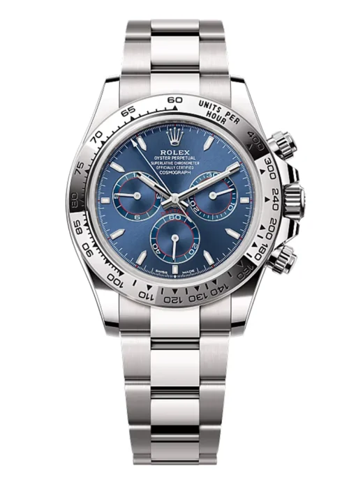 Cosmograph Daytona Silver Tone Racing Chronograph - Blue and Silver Dial