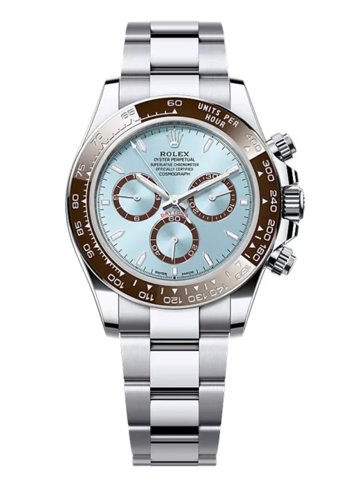 Cosmograph Daytona Silver Tone Racing Chronograph - Light Blue and Silver Dial