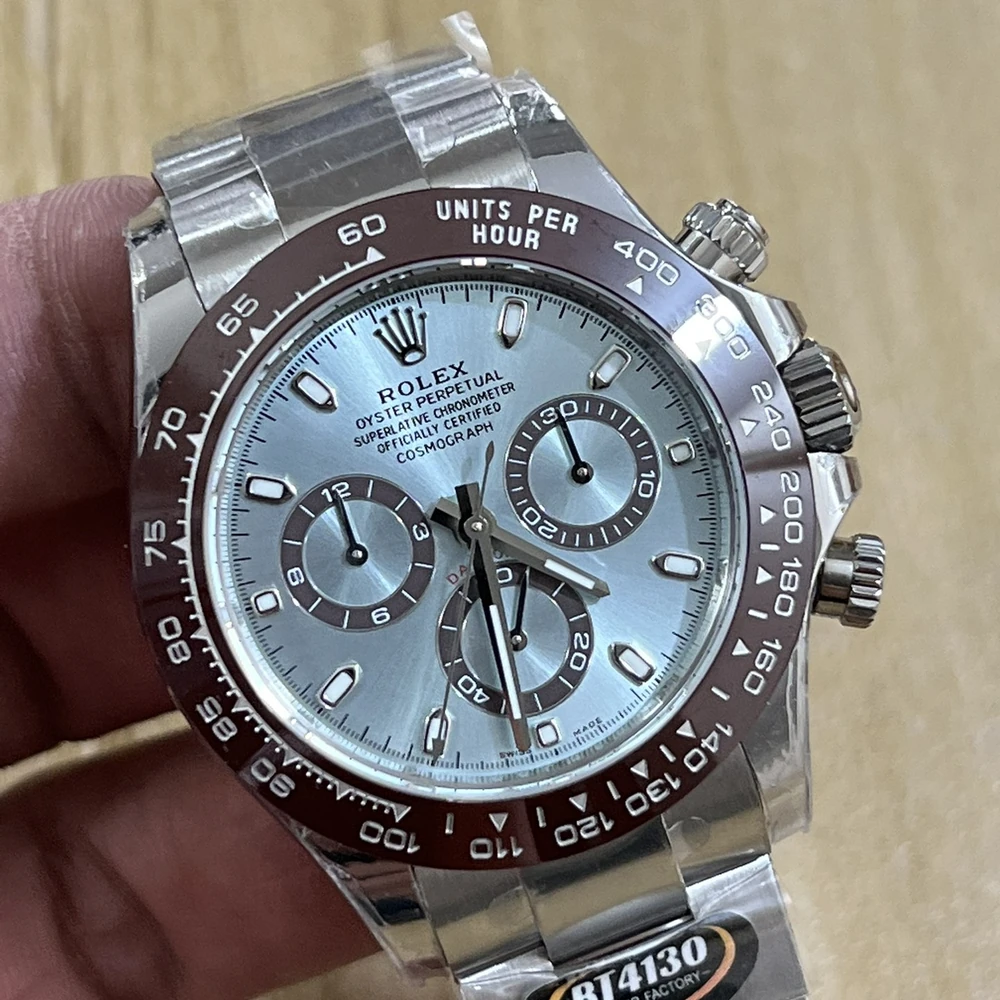 Cosmograph Daytona Silver Tone Racing Chronograph - Light Blue and Silver Dial - Image 3