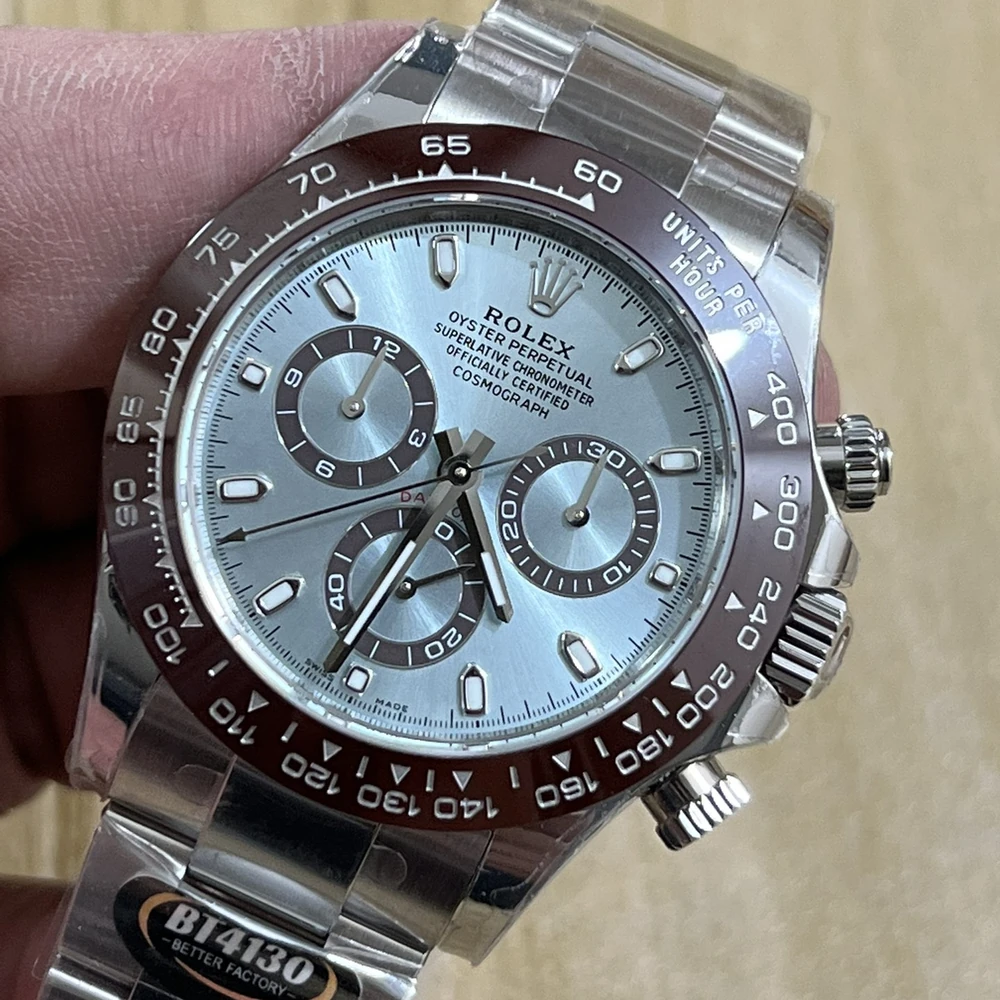 Cosmograph Daytona Silver Tone Racing Chronograph - Light Blue and Silver Dial - Image 4